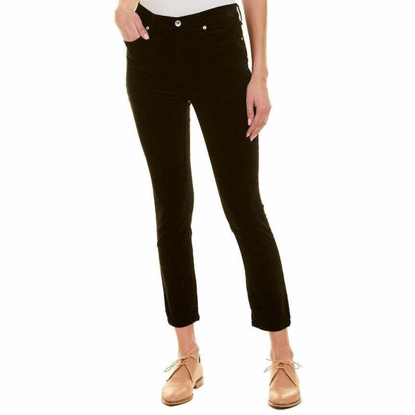 Rag & Bone Black Ankle Crop Skinny Velvet Pants
