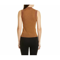 Rag & Bone Raina Bronze Metallic Mock Neck Tank Knit Top