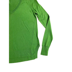 J Brand Cotton Green V Neck Sweater