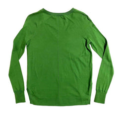 J Brand Cotton Green V Neck Sweater