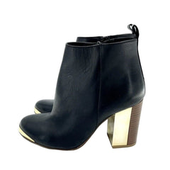 Topshop Boots Metallic Block Heel Leather Ankle Boots