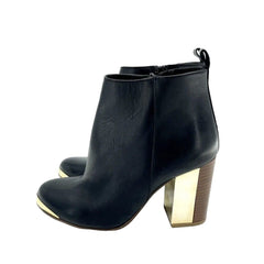 Topshop Boots Metallic Block Heel Leather Ankle Boots