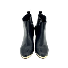 Topshop Boots Metallic Block Heel Leather Ankle Boots