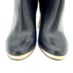 Topshop Boots Metallic Block Heel Leather Ankle Boots