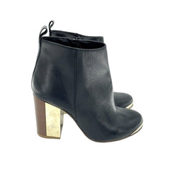 Topshop Boots Metallic Block Heel Leather Ankle Boots
