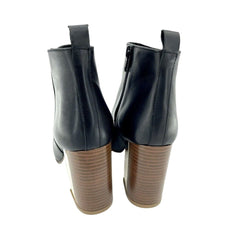 Topshop Boots Metallic Block Heel Leather Ankle Boots