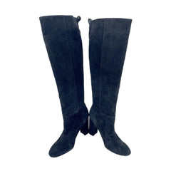 Sam Edelman Black Suede Leather Knee-High Tall Boots
