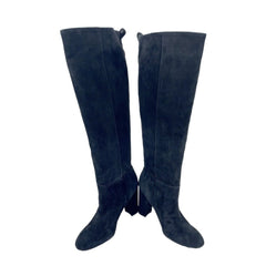 Sam Edelman Black Suede Leather Knee-High Tall Boots