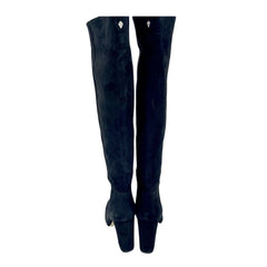 Sam Edelman Black Suede Leather Knee-High Tall Boots