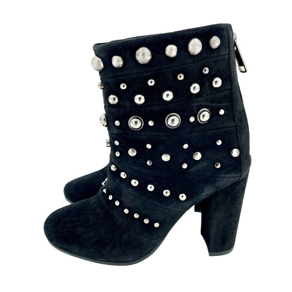 Badgley Mischka Studded Black Suede Ankle Booties