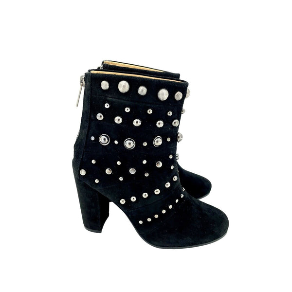 Badgley Mischka Studded Black Suede Ankle Booties