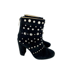 Badgley Mischka Studded Black Suede Ankle Booties
