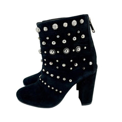 Badgley Mischka Studded Black Suede Ankle Booties