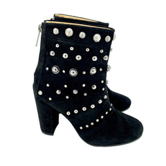 Badgley Mischka Studded Black Suede Ankle Booties
