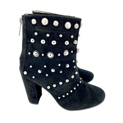 Badgley Mischka Studded Black Suede Ankle Booties