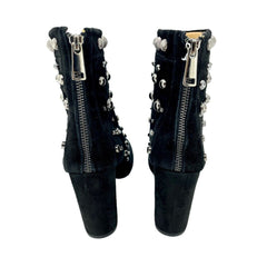 Badgley Mischka Studded Black Suede Ankle Booties