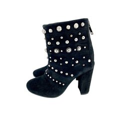 Badgley Mischka Studded Black Suede Ankle Booties