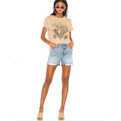 Hudson Jeans Sloane Step Hem Distressed Denim Shorts in Ritual Wash