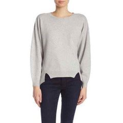 Joie Kyren Light Grey Wool Round Neck High Low Sweater