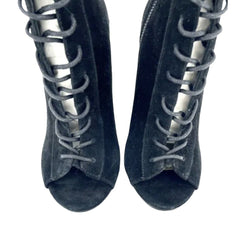 Chinese Laundry Kristin Cavallari Black Suede Peep Toe Black Booties