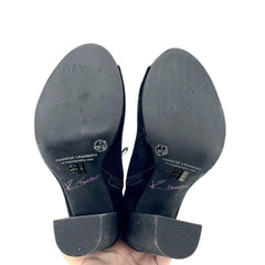 Chinese Laundry Kristin Cavallari Black Suede Peep Toe Black Booties