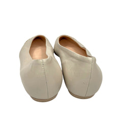 AGL Attilio Giusti Leombruni Beige Leather Pointed Cap Toe Flats