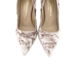 Marco Barbarella Pink Chenille Court Pumps Crushed Velvet
