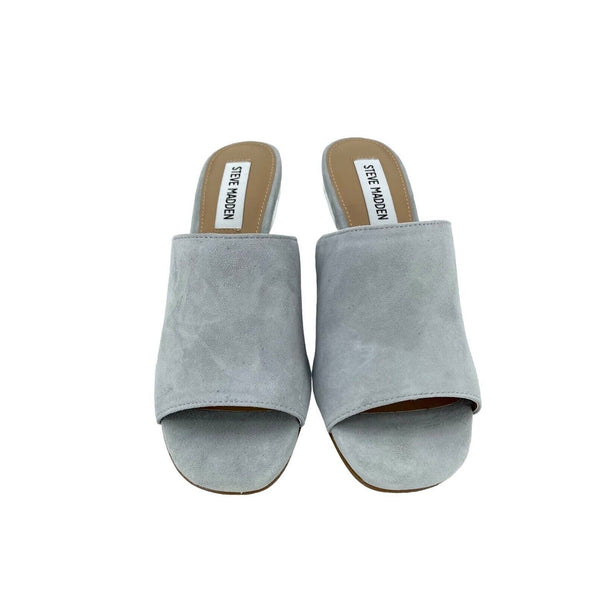 Steve Madden Grey Suede Leather Slip On Mules
