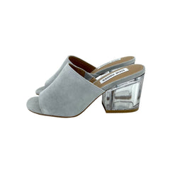 Steve Madden Grey Suede Leather Slip On Mules