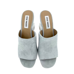 Steve Madden Grey Suede Leather Slip On Mules