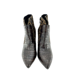 Jeffrey Campbell Bentlee Animal Print Calf Hair Croc Leather Boots