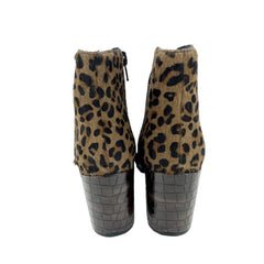 Jeffrey Campbell Bentlee Animal Print Calf Hair Croc Leather Boots