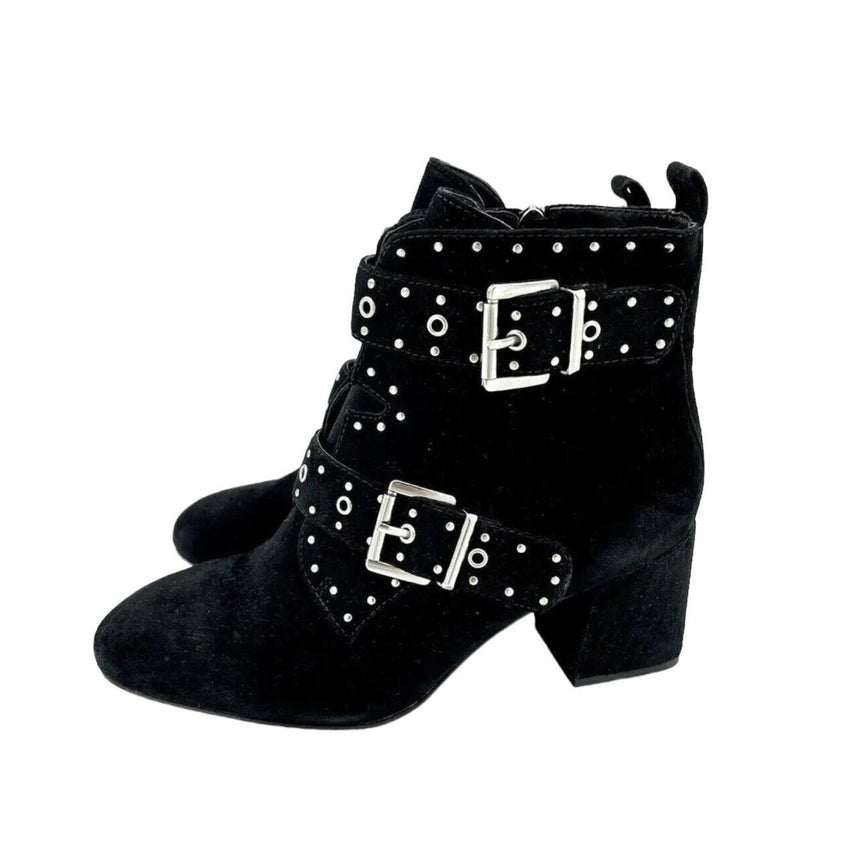 Rebecca Minkoff  Logan Black Studded Suede Leather Ankle Booties