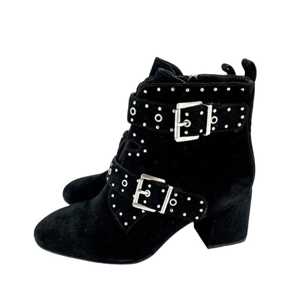 Rebecca Minkoff  Logan Black Studded Suede Leather Ankle Booties