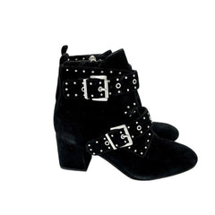 Rebecca Minkoff  Logan Black Studded Suede Leather Ankle Booties