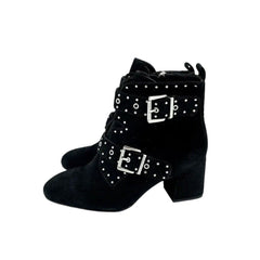 Rebecca Minkoff  Logan Black Studded Suede Leather Ankle Booties