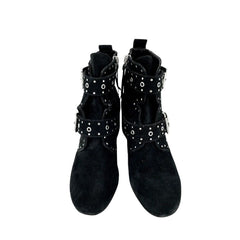 Rebecca Minkoff  Logan Black Studded Suede Leather Ankle Booties