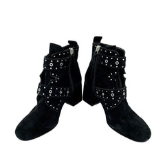 Rebecca Minkoff  Logan Black Studded Suede Leather Ankle Booties