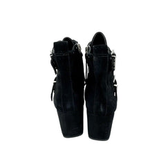 Rebecca Minkoff  Logan Black Studded Suede Leather Ankle Booties