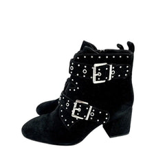 Rebecca Minkoff  Logan Black Studded Suede Leather Ankle Booties