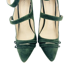 Charles By Charles David Mac Suede Leather Green Pumps - PRE-OWNED