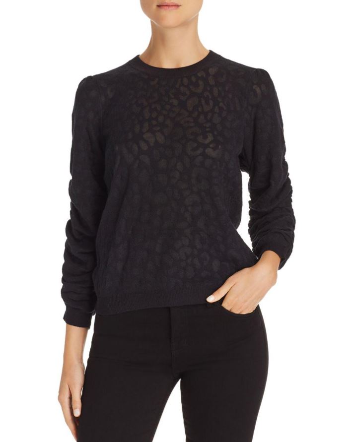 Joie Itana Leopard Burnout Caviar Knit Sweater