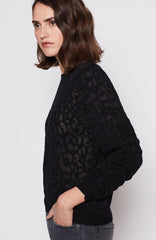 Joie Itana Leopard Burnout Caviar Knit Sweater
