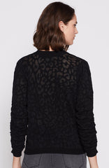 Joie Itana Leopard Burnout Caviar Knit Sweater