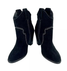 Joie Monte Black Suede Leather Studded Ankle Booties