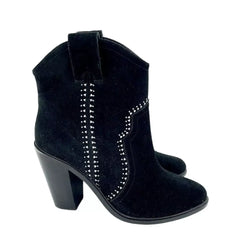 Joie Monte Black Suede Leather Studded Ankle Booties