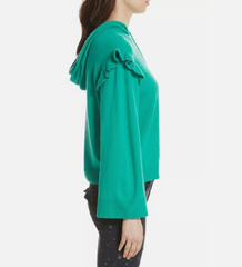 Joie Pammeli Cashmere Ruffle Hooded Sweater