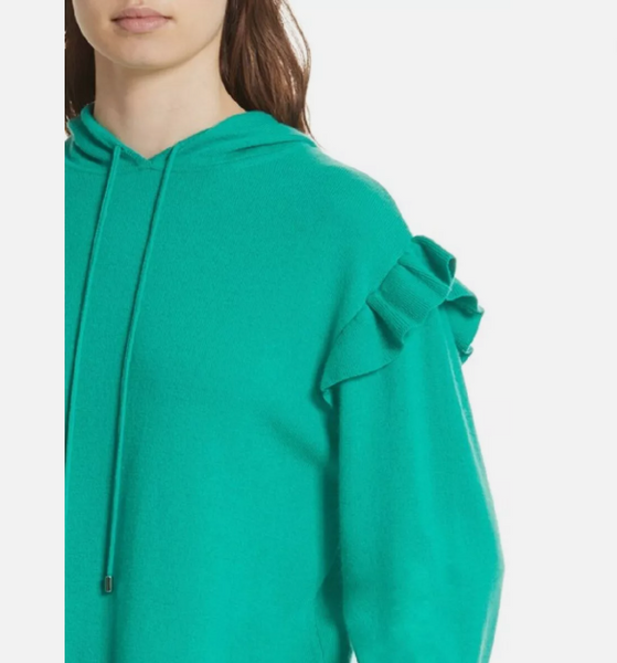 Joie Pammeli Cashmere Ruffle Hooded Sweater