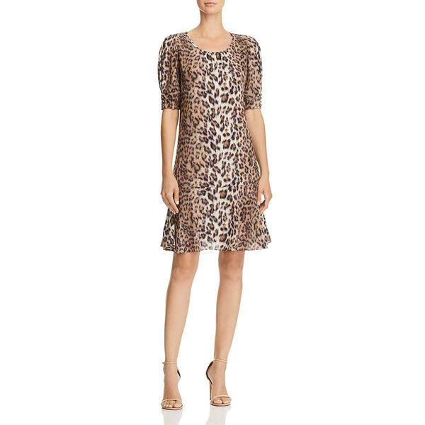 Joie Angeni Leopard Print Puff Sleeve Mini Dress