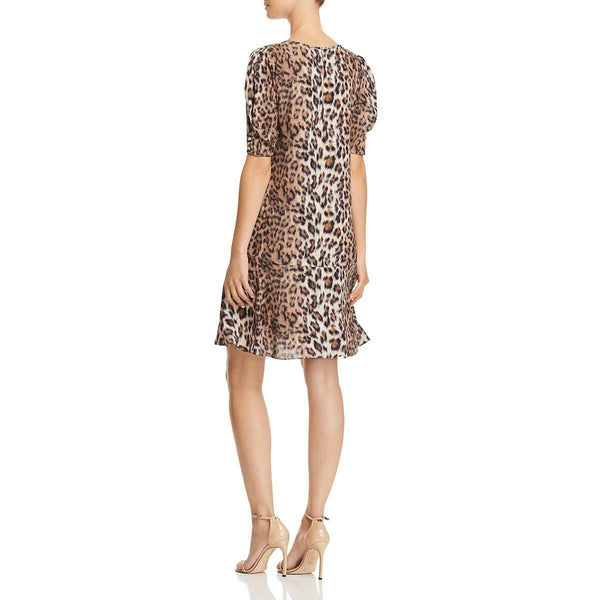 Joie Angeni Leopard Print Puff Sleeve Mini Dress
